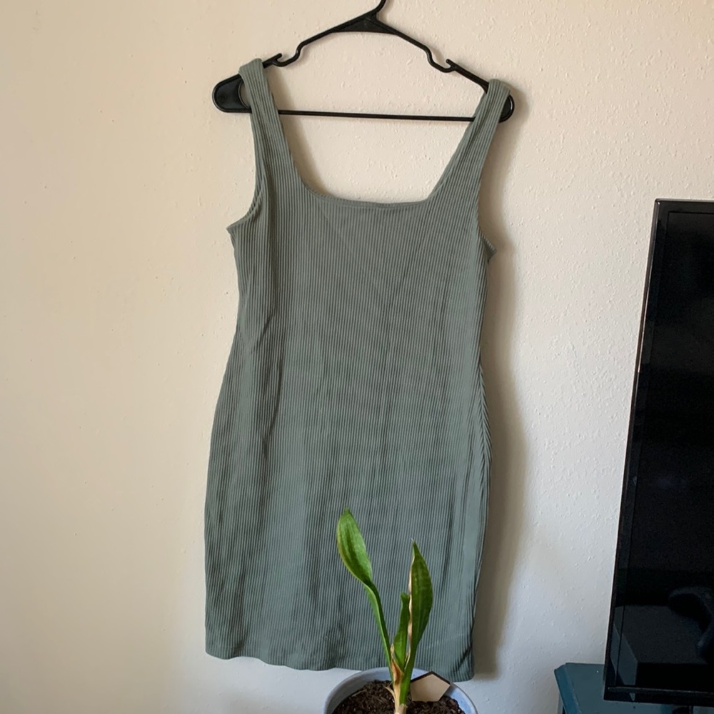 Madewell Sage Ribbed Mini Dress